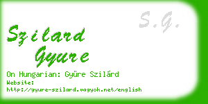 szilard gyure business card