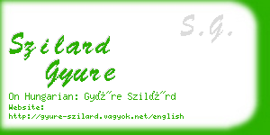 szilard gyure business card